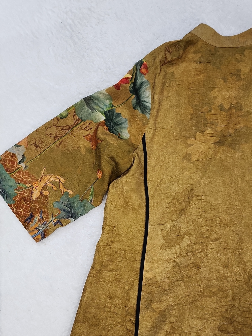 Citron Santa Monica Silk Blend Lotus Paradise Button Down Blouse New With Tags - Picture 8 of 11